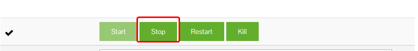 Select stop on your Minecraft Server
