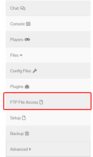 Go to the file manager on multicraft