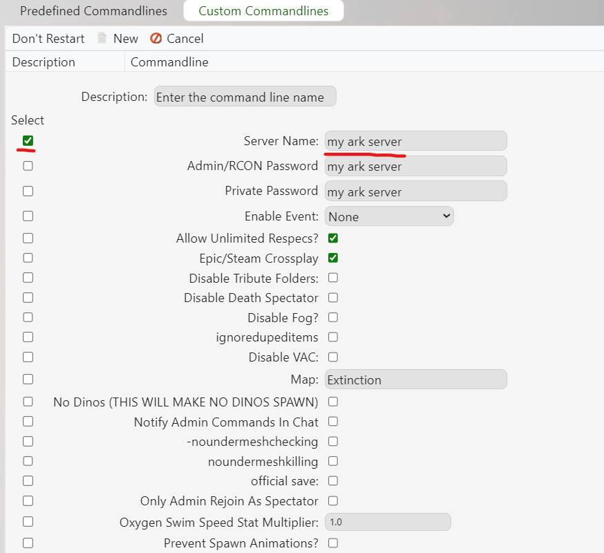 setting something on the command line