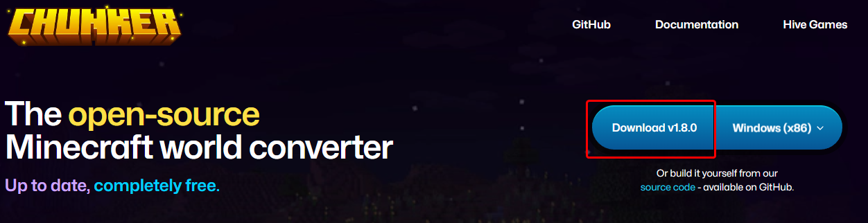 Chunker homepage showing upload options