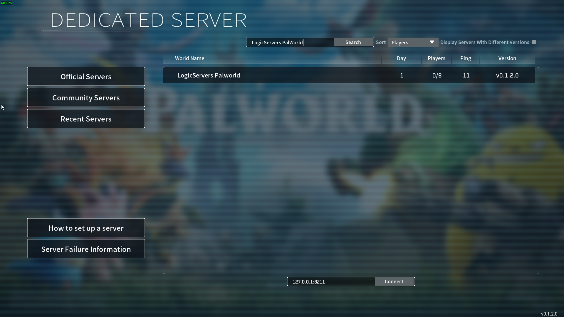 Server search interface