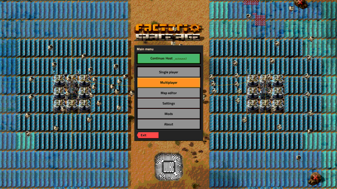 Factorio Multiplayer button on the main menu