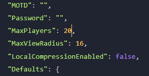 Saving changes in config.json