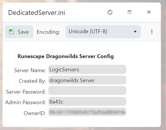 Dragonwilds DedicatedServer.ini config editor