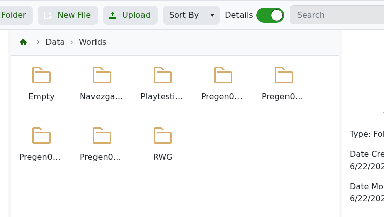 7 Days to Die world folders in Data Worlds