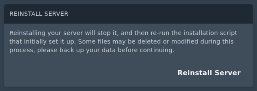 Vintage Story reinstall server option