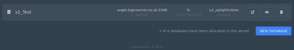 Vintage Story server databases page