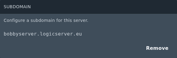 Saved Minecraft subdomain on Ptero