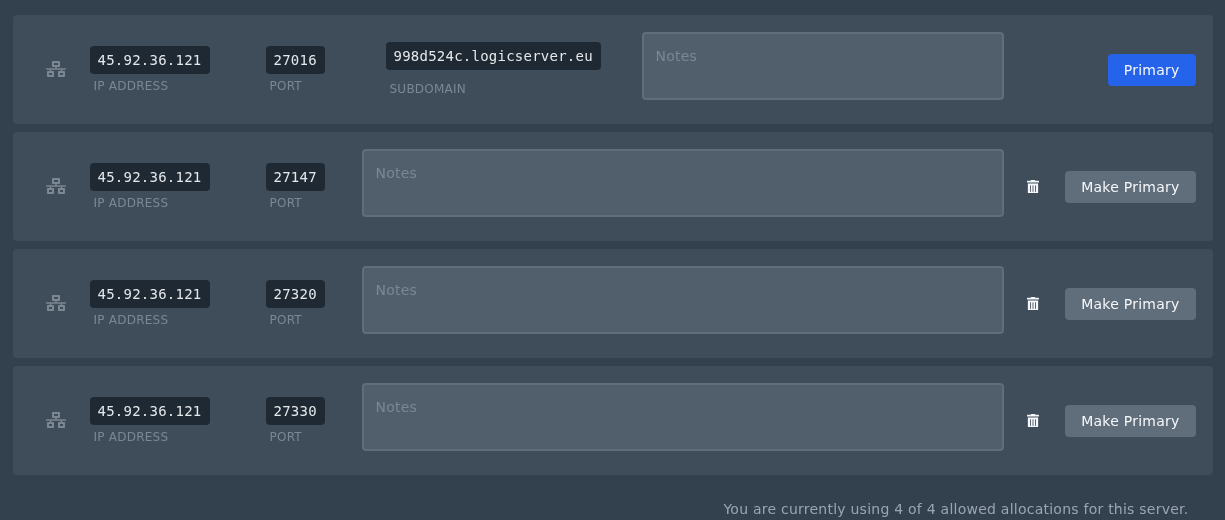 Extra Network allocations available for Simple Voice Chat