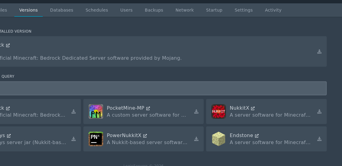 Minecraft Bedrock installer page showing Endstone