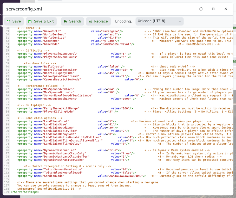 SandboxCode for Blood Moon settings