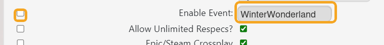 ARK Custom Commandline Enable Event field