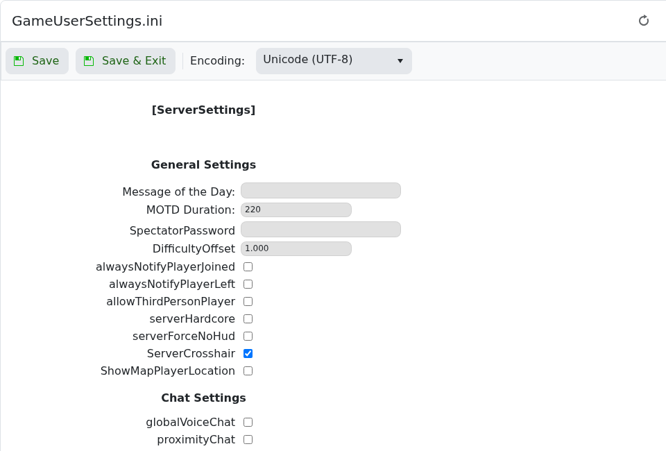 ARK GameUserSettings.ini Config Editor