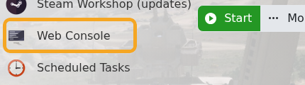 Arma 3 Web Console button