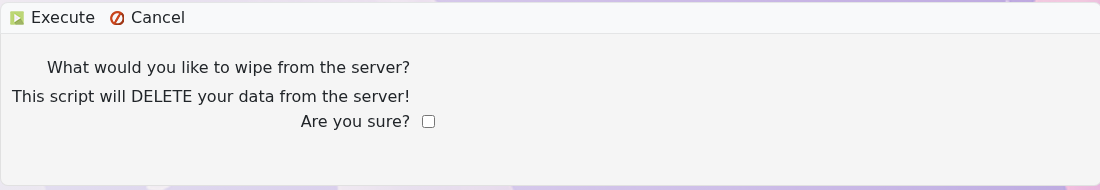 Astroneer Wipe Server confirmation form