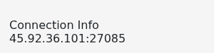 Avorion Connection Info showing the server IP address and port