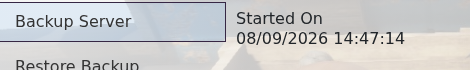 Backup Server button for a Blackwake service