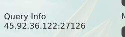 Blackwake Query Info showing the IP address and query port