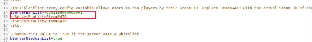 Day of Dragons sServerBanList entry highlighted in Game.ini