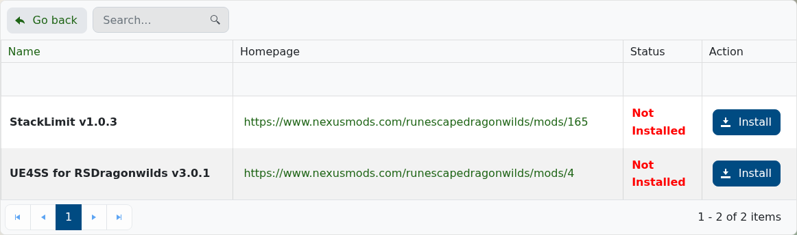 UE4SS for RSDragonwilds install button in Mod Manager