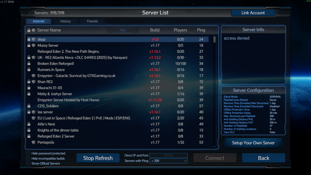 Empyrion multiplayer server browser