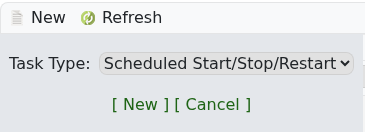 Empyrion Scheduled Tasks task type set to Scheduled Start Stop Restart