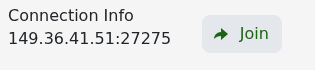The Forest server Connection Info and Join button