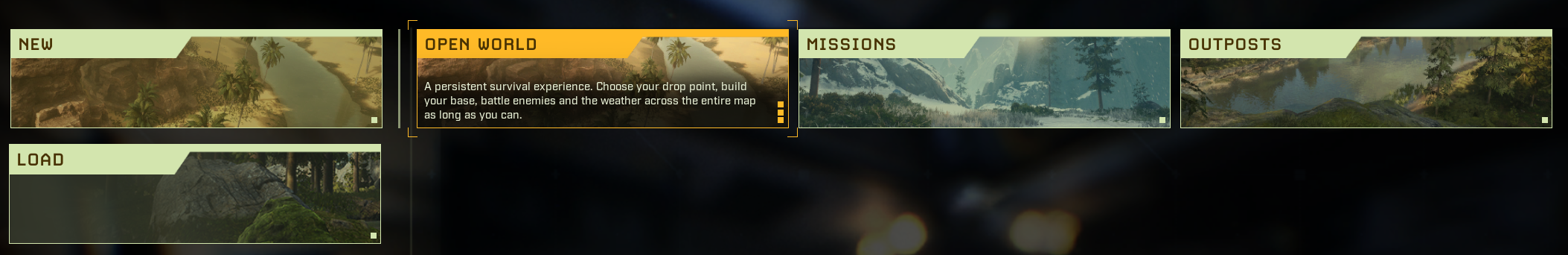 Icarus prospect type selection showing Open World
