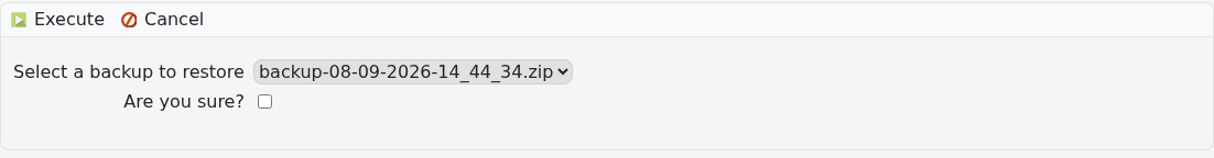 Insurgency Restore Backup form with a dated ZIP archive