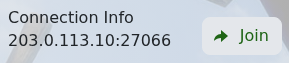Medieval Engineers server connection information and Join button in TCAdmin