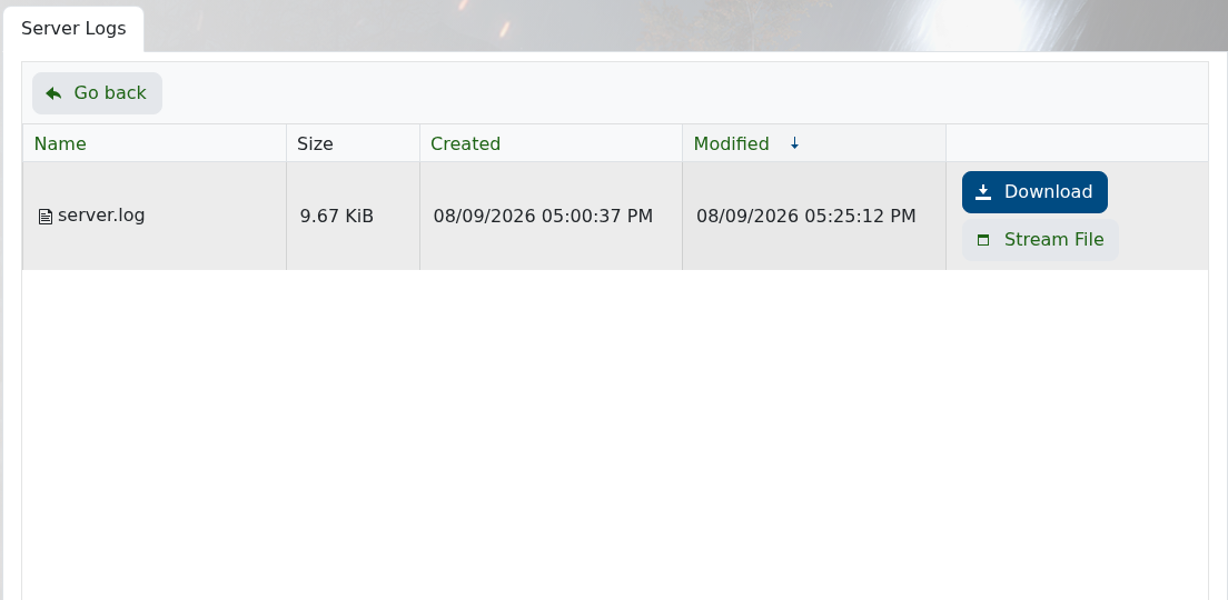 Miscreated Log Viewer showing the current server log