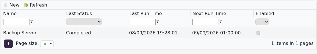 Completed Outlaws of the Old West Backup Server task