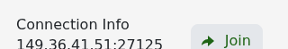 Pantropy Connection Info address and Join button