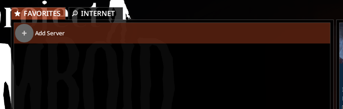 Project Zomboid Favourites tab showing Add Server
