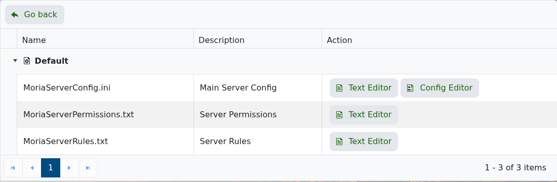 Return to Moria Configuration Files showing MoriaServerPermissions.txt