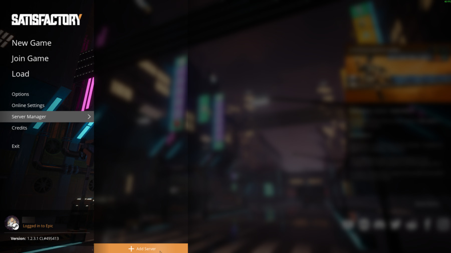 Satisfactory Server Manager showing Add Server