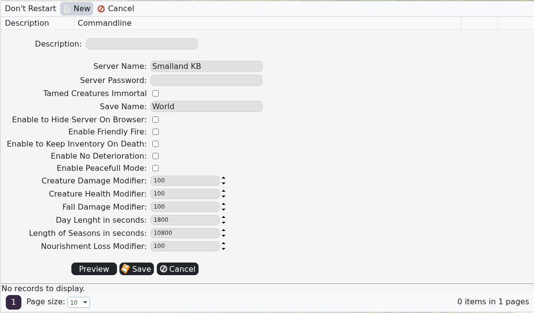 Smalland custom command-line form with server and gameplay settings