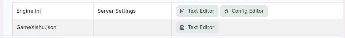 Soulmask Engine.ini and GameXishu.json configuration files in TCAdmin