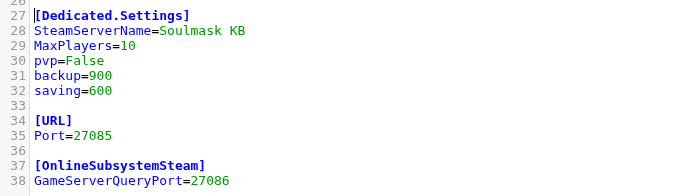 Soulmask dedicated server settings in Engine.ini