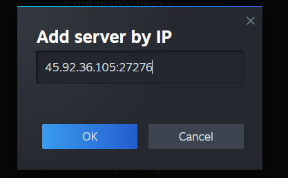 Steam Add server by IP popup