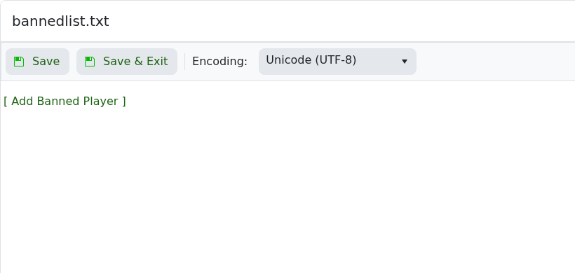 Valheim bannedlist.txt Config Editor