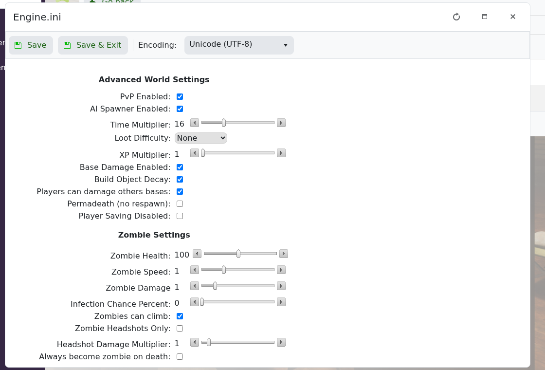 Vein Engine.ini Config Editor