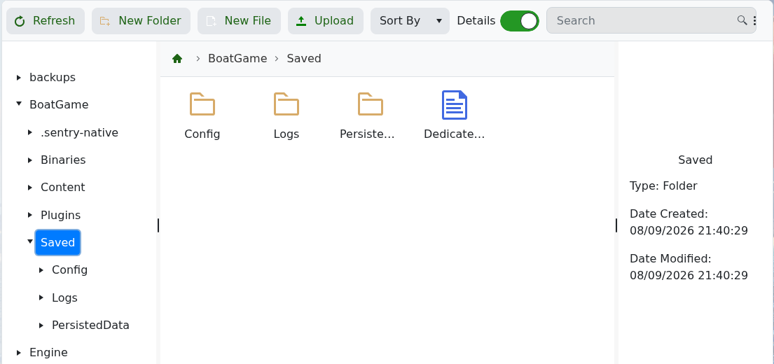 Voyagers of Nera Saved folder containing Config Logs and PersistedData