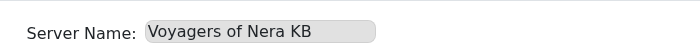 Voyagers of Nera Server Name field