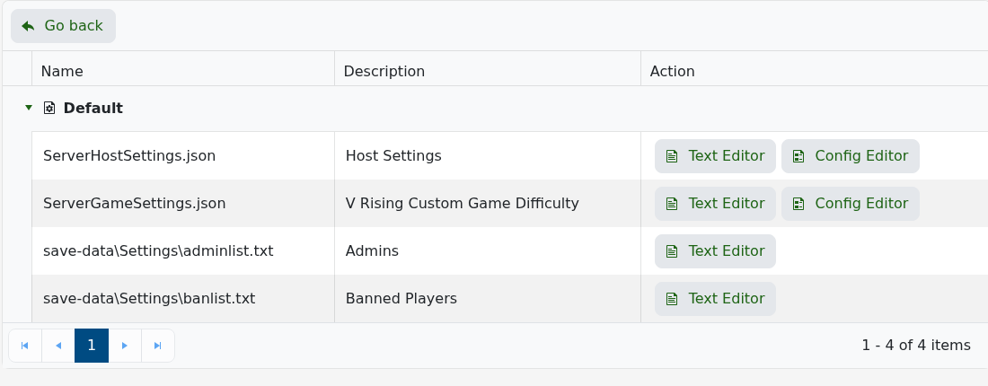 V Rising Configuration Files showing adminlist.txt