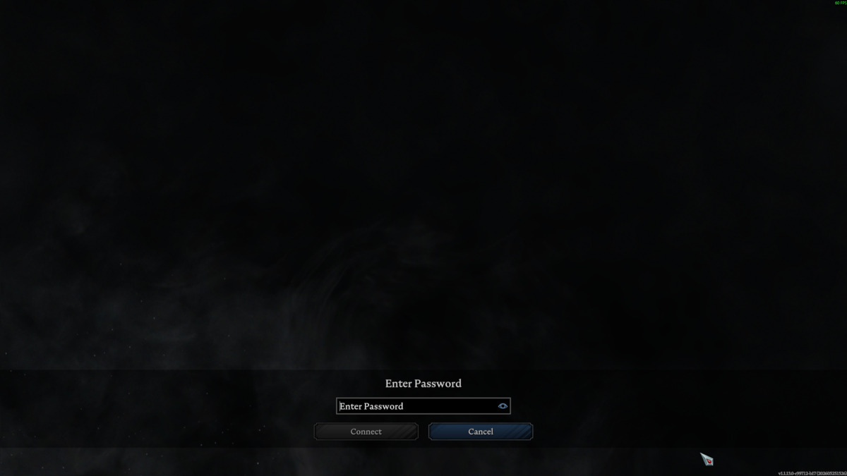 V Rising password prompt for a protected server