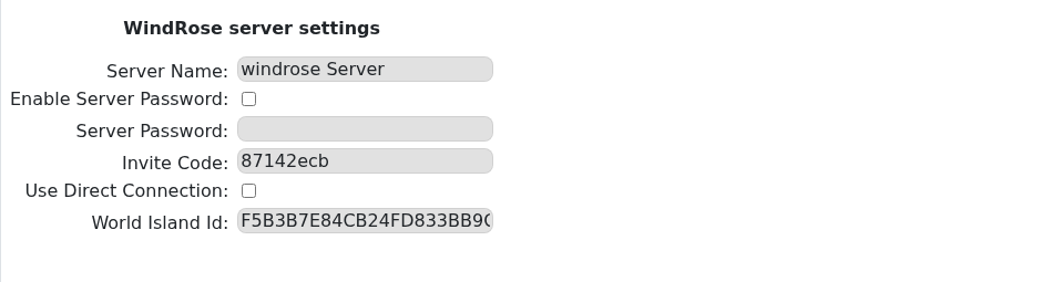 Windrose Config Editor showing the Invite Code field