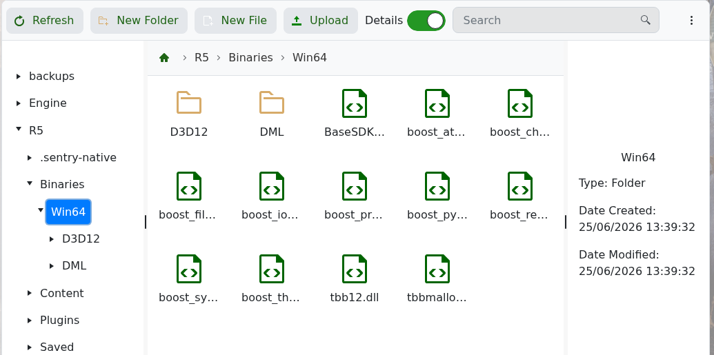 Windrose R5 Binaries Win64 folder for UE4SS files